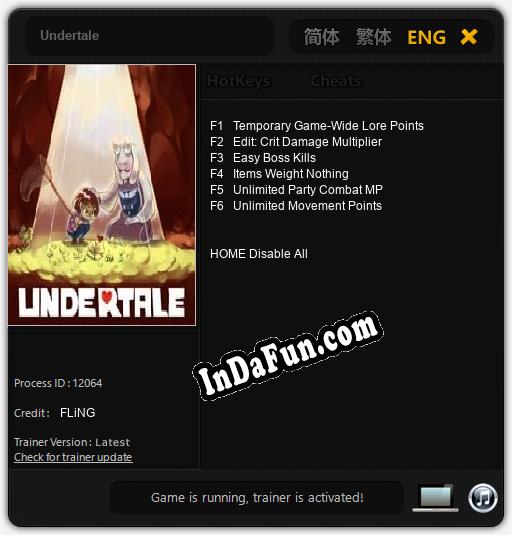 Undertale: Cheats, Trainer +6 [FLiNG]