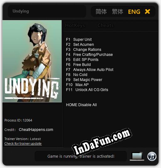 Undying: Trainer +11 [v1.7]