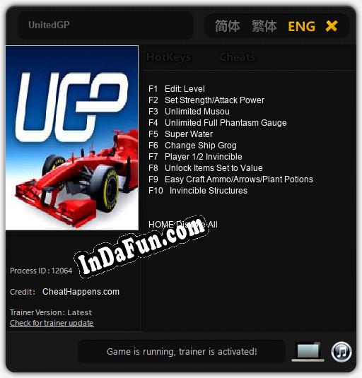 UnitedGP: Cheats, Trainer +10 [CheatHappens.com]