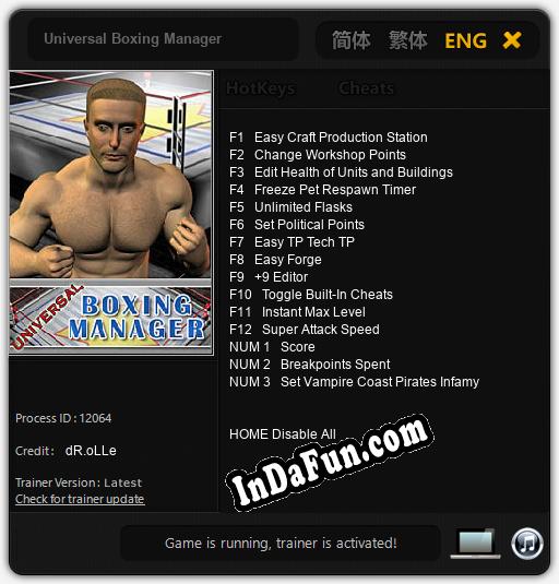 Universal Boxing Manager: TRAINER AND CHEATS (V1.0.5)