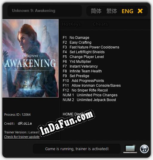 Unknown 9: Awakening: TRAINER AND CHEATS (V1.0.36)