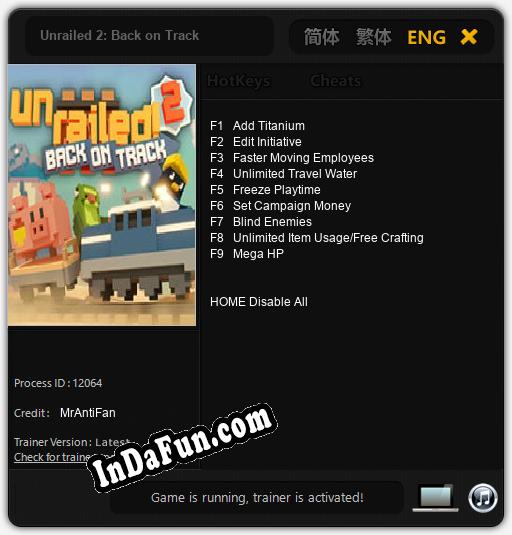 Trainer for Unrailed 2: Back on Track [v1.0.8]