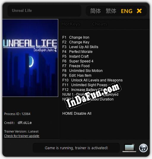 Unreal Life: Trainer +14 [v1.4]