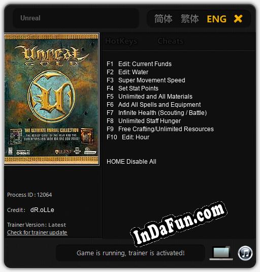 Unreal: TRAINER AND CHEATS (V1.0.19)
