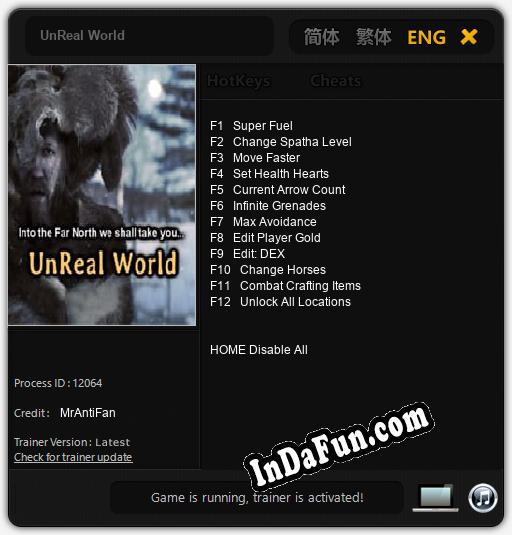 Trainer for UnReal World [v1.0.3]