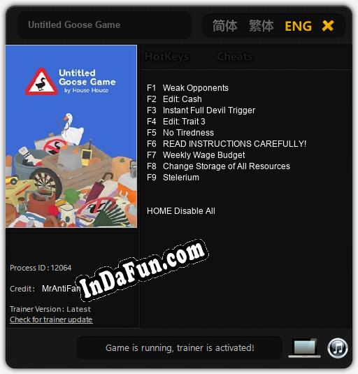 Untitled Goose Game: Cheats, Trainer +9 [MrAntiFan]