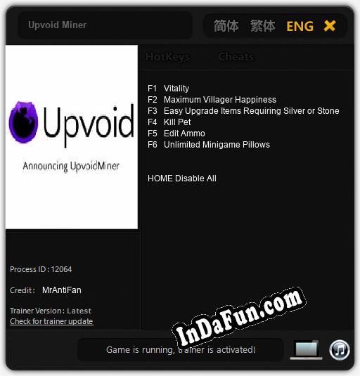 Upvoid Miner: Cheats, Trainer +6 [MrAntiFan]