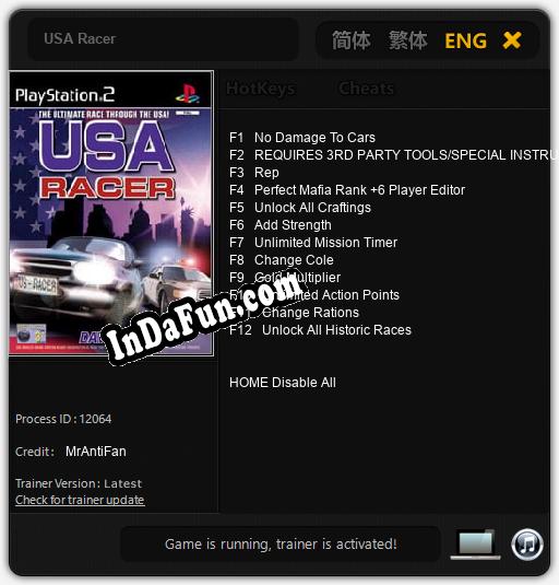 USA Racer: TRAINER AND CHEATS (V1.0.57)