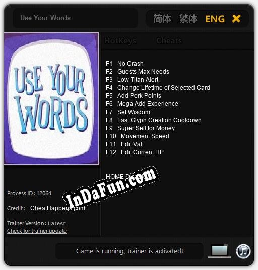 Use Your Words: Trainer +12 [v1.2]