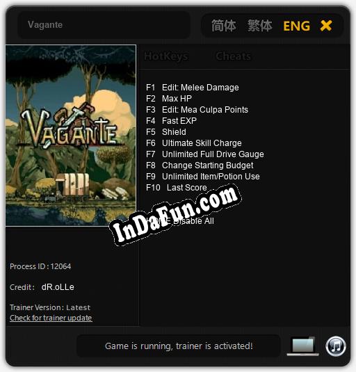 Vagante: TRAINER AND CHEATS (V1.0.52)