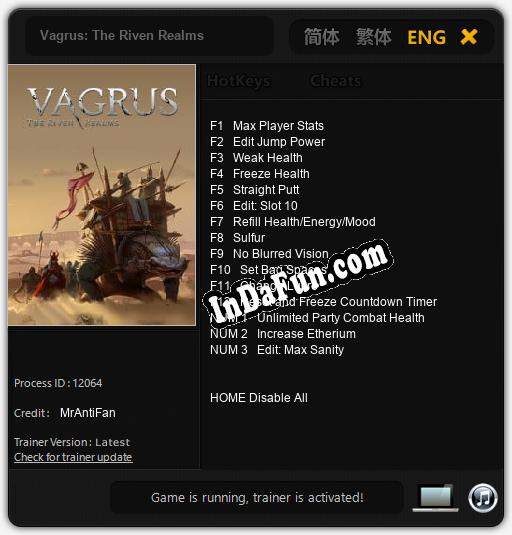 Vagrus: The Riven Realms: Trainer +15 [v1.8]
