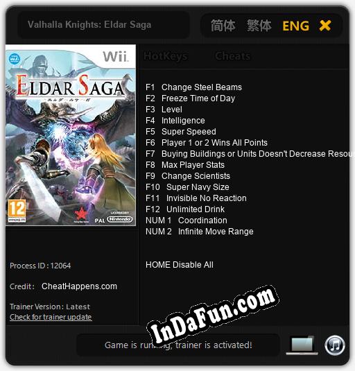 Trainer for Valhalla Knights: Eldar Saga [v1.0.9]