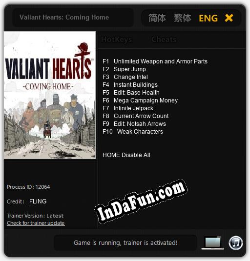 Valiant Hearts: Coming Home: Trainer +10 [v1.7]