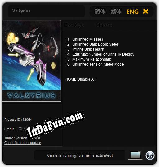 Valkyrius: TRAINER AND CHEATS (V1.0.88)