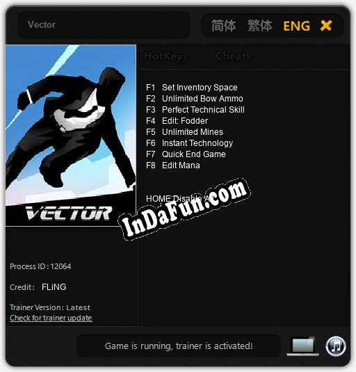 Vector: TRAINER AND CHEATS (V1.0.67)