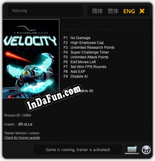 Trainer for Velocity [v1.0.7]