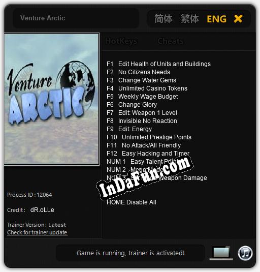 Venture Arctic: Cheats, Trainer +15 [dR.oLLe]