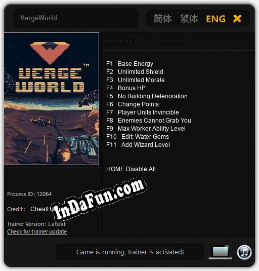 VergeWorld: TRAINER AND CHEATS (V1.0.51)