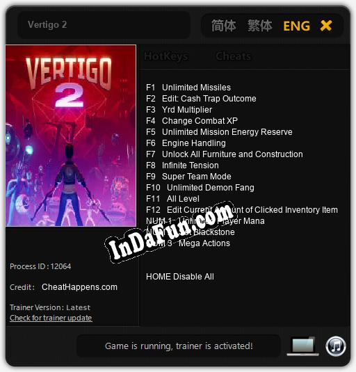 Vertigo 2: Trainer +15 [v1.2]