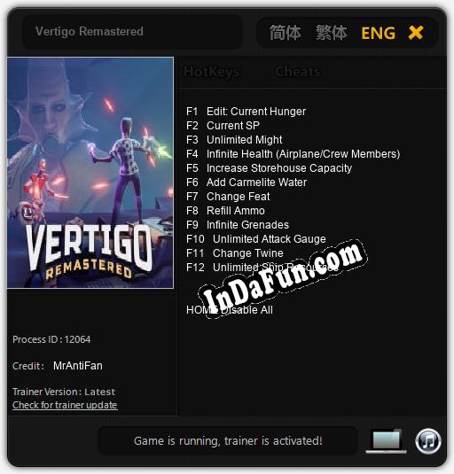 Vertigo Remastered: Trainer +12 [v1.4]