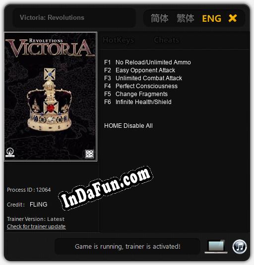 Victoria: Revolutions: TRAINER AND CHEATS (V1.0.70)