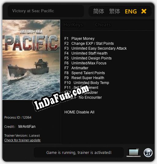 Trainer for Victory at Sea: Pacific [v1.0.8]