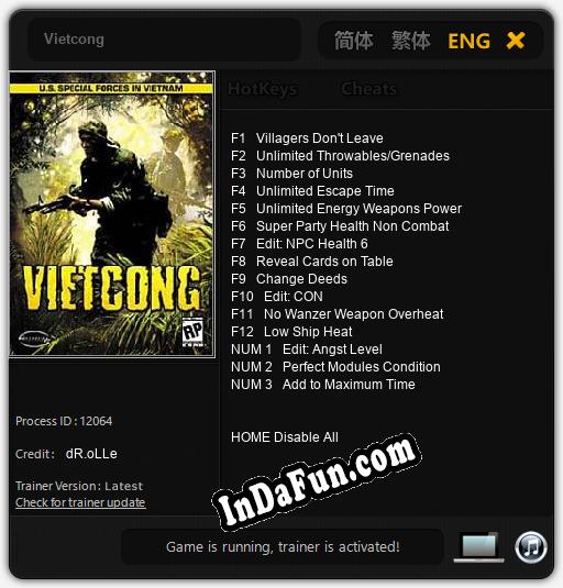 Vietcong: TRAINER AND CHEATS (V1.0.56)