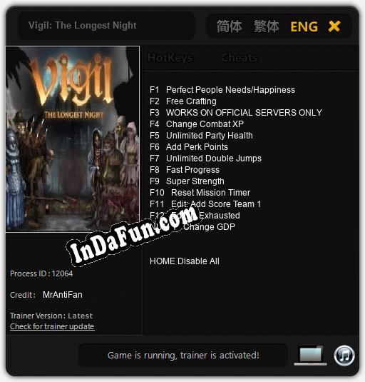 Vigil: The Longest Night: TRAINER AND CHEATS (V1.0.89)