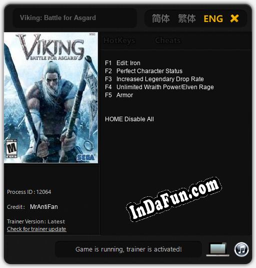 Viking: Battle for Asgard: TRAINER AND CHEATS (V1.0.38)