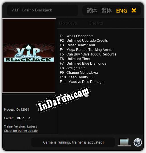V.I.P. Casino Blackjack: Cheats, Trainer +11 [dR.oLLe]