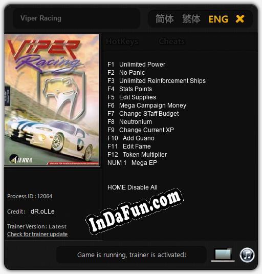 Viper Racing: TRAINER AND CHEATS (V1.0.48)