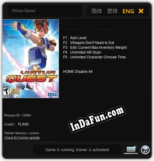 Virtua Quest: TRAINER AND CHEATS (V1.0.9)