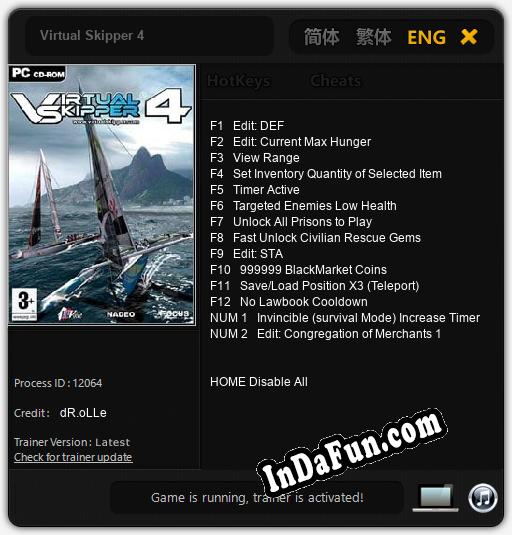 Virtual Skipper 4: Trainer +14 [v1.9]