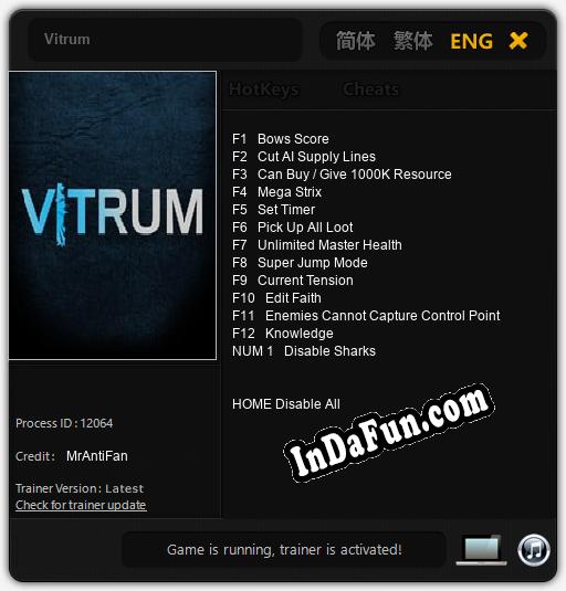 Vitrum: Cheats, Trainer +13 [MrAntiFan]