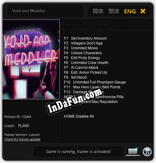 Void and Meddler: TRAINER AND CHEATS (V1.0.86)