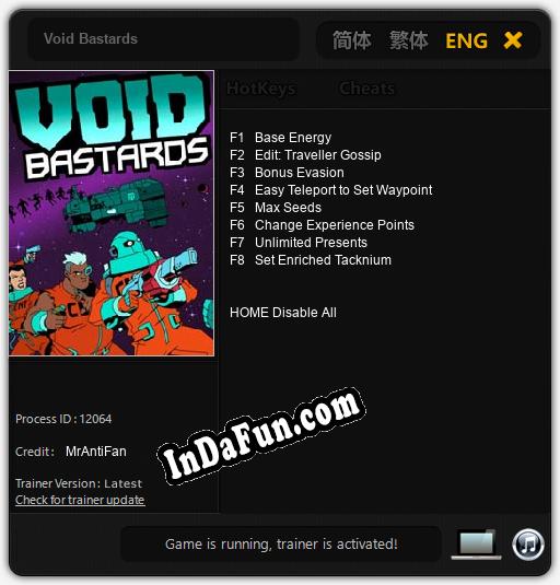 Void Bastards: Cheats, Trainer +8 [MrAntiFan]