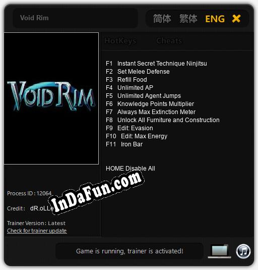 Trainer for Void Rim [v1.0.9]