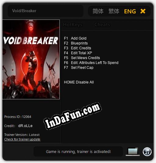 Trainer for Void/Breaker [v1.0.5]