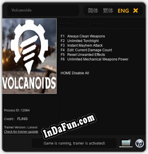 Volcanoids: Trainer +6 [v1.9]