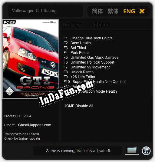 Volkswagen GTI Racing: Cheats, Trainer +12 [CheatHappens.com]