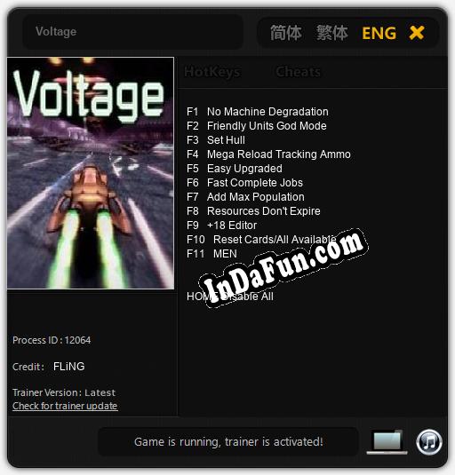 Voltage: Trainer +11 [v1.7]