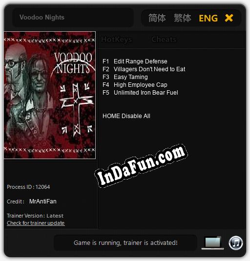 Voodoo Nights: Cheats, Trainer +5 [MrAntiFan]