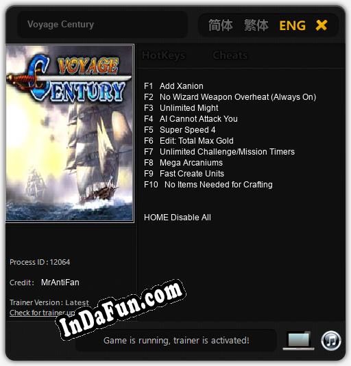 Voyage Century: Trainer +10 [v1.3]