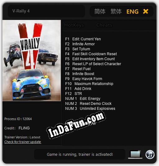 Trainer for V-Rally 4 [v1.0.3]