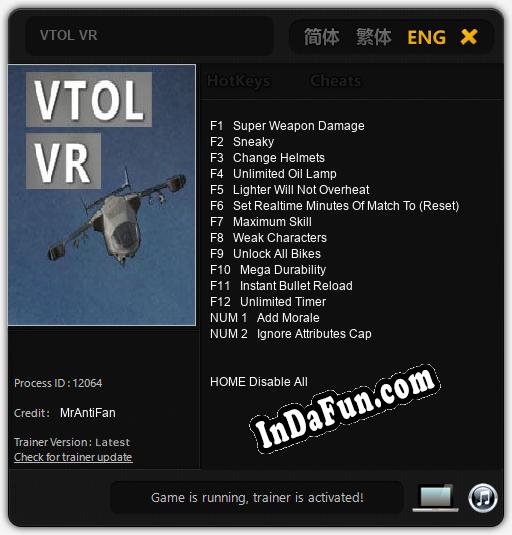 VTOL VR: Trainer +14 [v1.8]