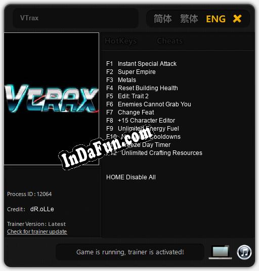 Trainer for VTrax [v1.0.3]