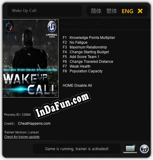 Wake Up Call: Cheats, Trainer +8 [CheatHappens.com]