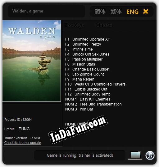 Walden, a game: TRAINER AND CHEATS (V1.0.85)