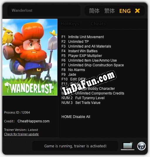 Wanderlost: TRAINER AND CHEATS (V1.0.8)