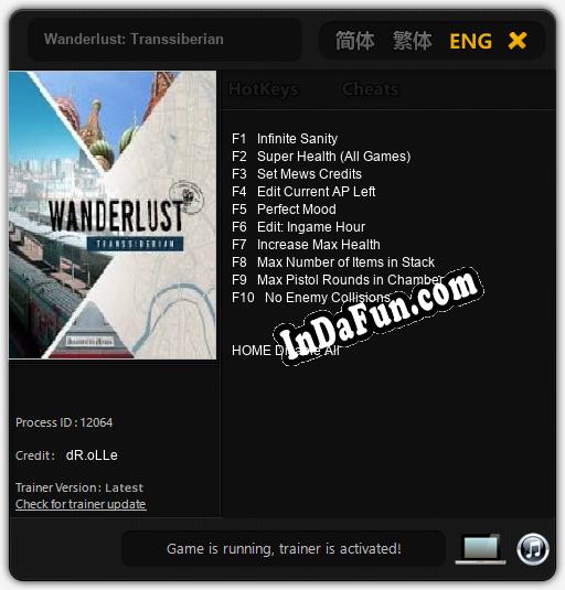 Wanderlust: Transsiberian: Cheats, Trainer +10 [dR.oLLe]